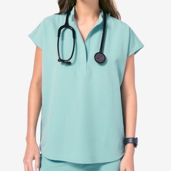 Figs Tops - Figs Rafaela Oversized Scrub Top: Sea Glass